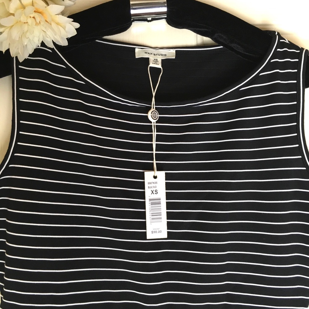 NWT Max Studio Black and White Sleeveless Dress